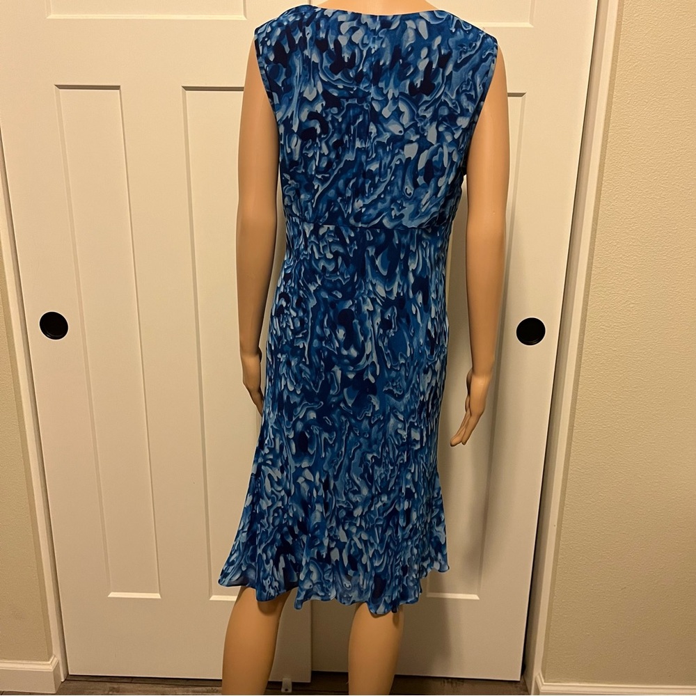 Evan Picone Ocean Blue Abstract Midi Dress - Picture 6 of 8